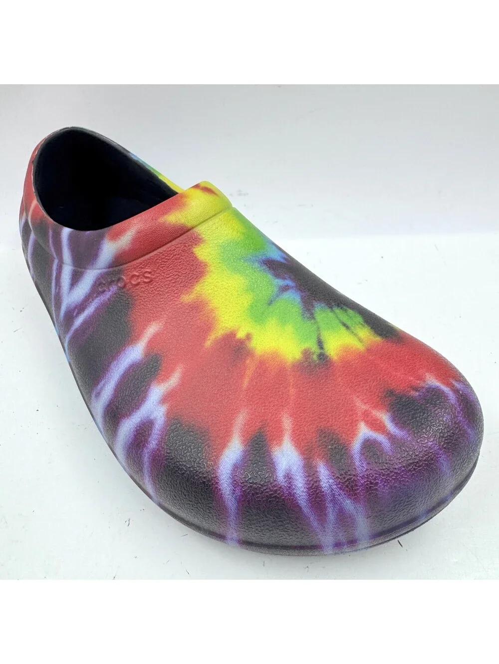 Crocs On the Clock  Tie Dye Men's Clog Size 8 Rubber Slip-On Loafers Shoes
